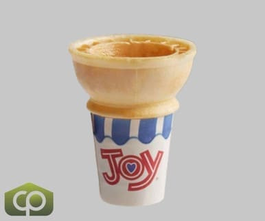 JOY #30 Flat Bottom Jacketed Cake Cone - 750/Case for Sturdy and Insulated Ice Cream Delights