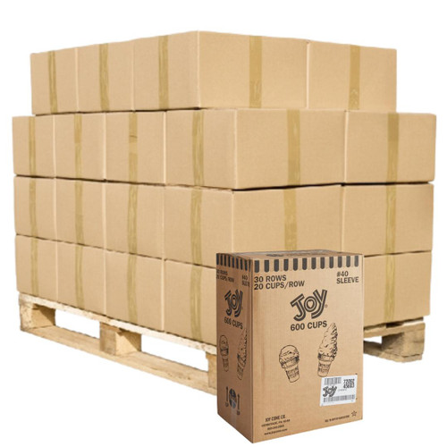  JOY #40 Flat Bottom Cake Cone - 600/Case | 16 Cases Per Pallet | 9600 CONES 
