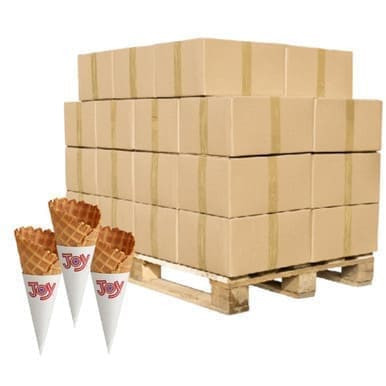 JOY Small Jacketed Waffle Cone - 276/Case | 16 Cases Per Pallet | 4416 CONES