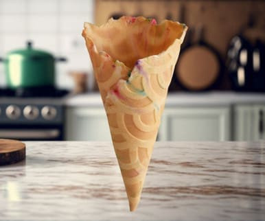 The Konery Birthday Cake Waffle Cones - 144/Case | Celebrate with Flavorful Delights