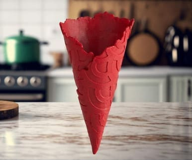 The Konery Red Velvet Waffle Cones - 144/Case | Decadent and Delicious