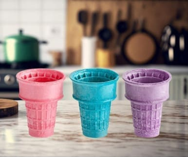 JOY Assorted Color Flat Bottom Cake Cone - 216/Case | 16 Cases Per Pallet | 3456 CONES