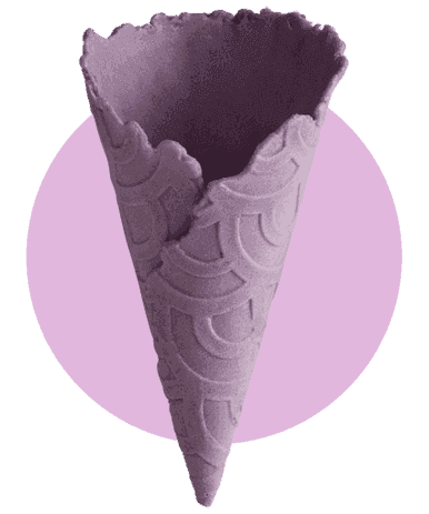 The Konery Lavender Waffle Cones - 144/Case | Delicate Floral Flavors