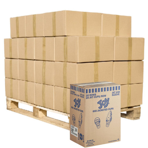  JOY #40 Flat Bottom Jacketed Cake Cone - 600/Case | 16 Cases Per Pallet | 9600CONES 