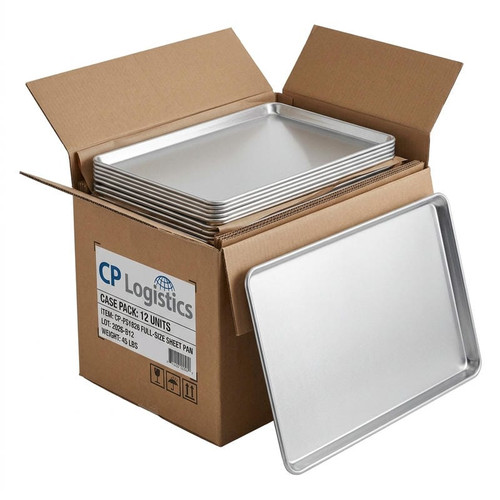 CP Full Size 18" x 26" 19 Gauge Wire in Rim Aluminum Bun Pan / Sheet Pan (12/Case)-Chicken Pieces