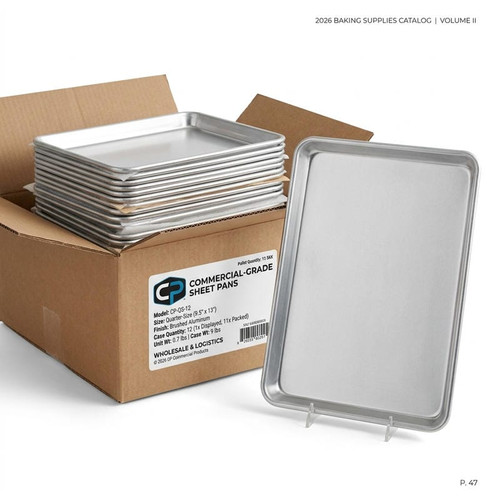 CP Quarter Size 9 1/2" x 13" 19 Gauge Wire in Rim Aluminum Bun / Sheet Pan (12/Case)- CHICKEN PIECES