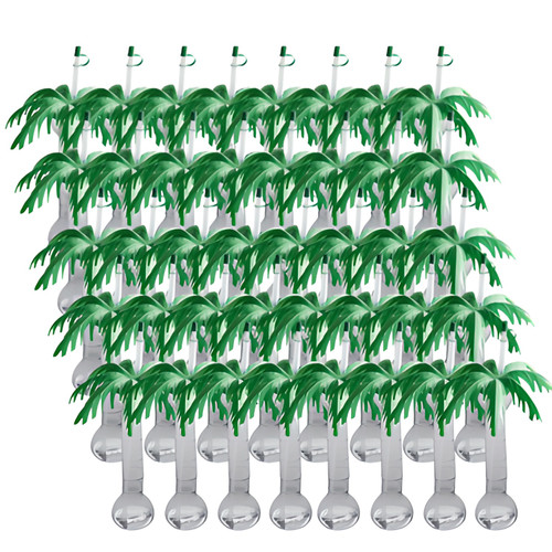 CP HOSPO 473ml/16oz. Clear Palm Tree Tiki Yarder with Lid and Straw - 40/Case