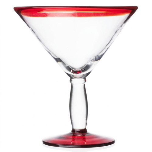 Libbey Aruba 24 oz. Martini Glass with Vibrant Red Rim - 12/Case-Chicken Pieces