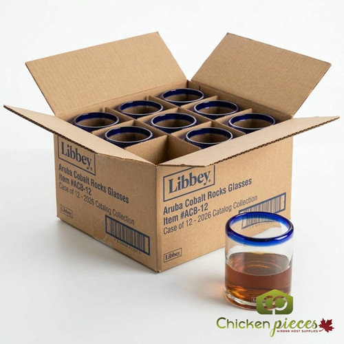 Libbey Aruba 12 oz. Cobalt Accent Rocks Glass Set - 12/Case-Chicken Pieces