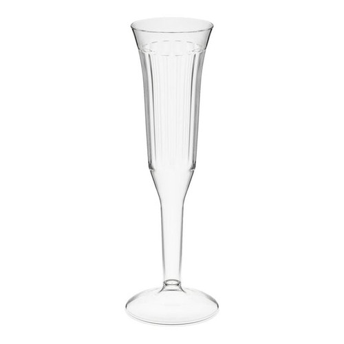 CP 5 oz. Heavy Weight Clear 1-Piece Plastic Champagne Flute - 96/Case | Raise a Toast with Elegance in Sturdy Plastic Flutes-Chicken Pieces