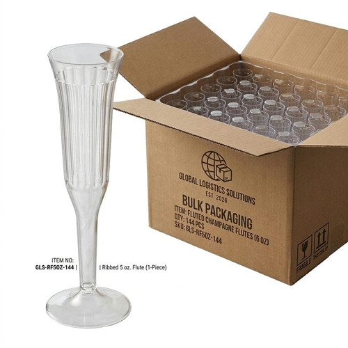 CP 5 oz. Heavy Weight Clear 1-Piece Plastic Champagne Flute - 96/Case | Raise a Toast with Elegance in Sturdy Plastic Flutes-Chicken Pieces