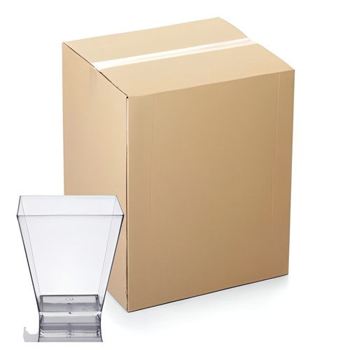 CP 2 oz. Clear Square Plastic Shot Glass - 320/Case | Serve Shots with Modern Flair in Bulk