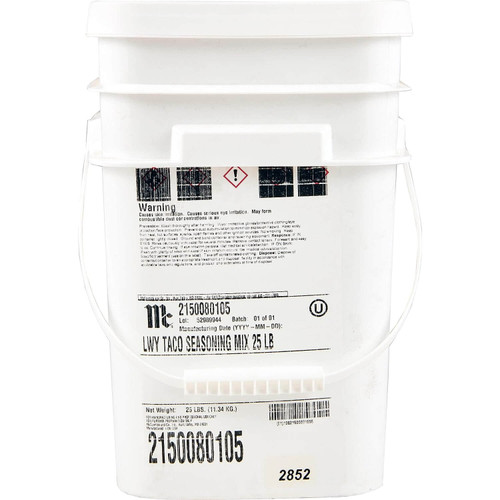 Lawry's 25 lb. Taco Seasoning Mix Pail | Authentic Mexican Flavor