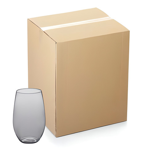 CP 10 oz. Heavy Weight Clear Plastic Stemless Wine Glass - 64/Case | Sip Wine with Elegance in Sturdy Stemless Style