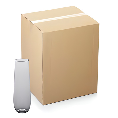 CP 9 oz. Heavy Weight Clear Plastic Stemless Champagne Flute - 64/Case | Celebrate with Class in Sturdy Stemless Style