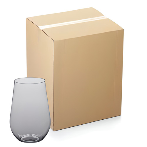 CP 14 oz. Heavy Weight Clear Plastic Stemless Wine Glass - 64/Case | Sip Wine with Elegance in Sturdy Stemless Style