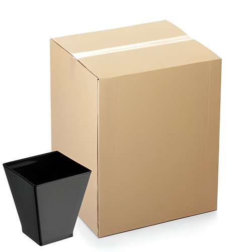 CP 2 oz. Black Square Plastic Shot Glass - 320/Case