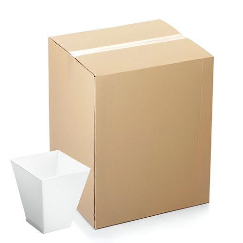 CP 2 oz. White Square Plastic Shot Glass - 320/Case | Modern Style for Shots in White Square Glasses