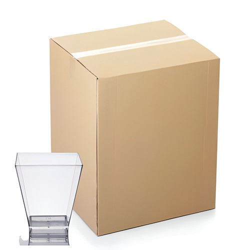 CP 2 oz. Clear Square Plastic Shot Glass - 40/Pack | Serve Shots in Modern Square Style!