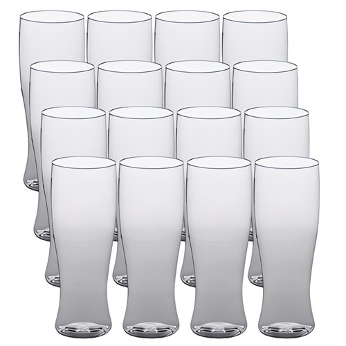 CP 12-16 oz. Heavy Weight Clear Plastic Pilsner Glass - 16/Pack | Enjoy Your Pilsners with Sturdy Plastic Glasses