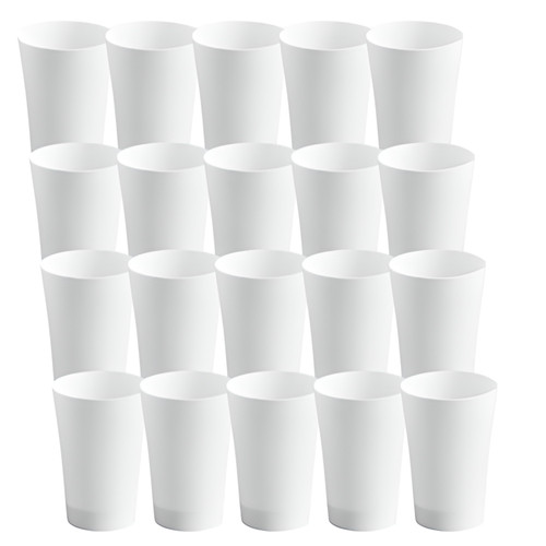 CP White Plastic Tiny Upscale Shot Glass 2 oz. - 20/Case