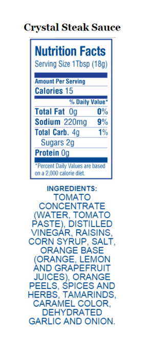 CRYSTAL Crystal 1 Gallon Original Steak Sauce - 2/Case | Bold Flavor for Steak Lovers