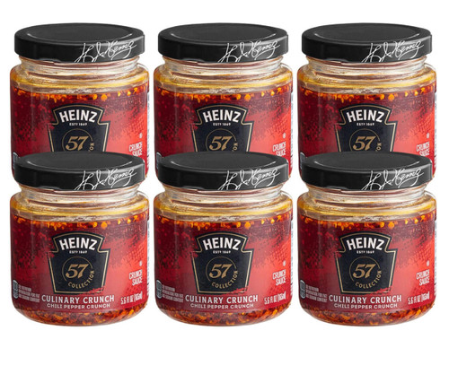 HEINZ Heinz 57 Collection Chili Pepper Culinary Crunch Sauce 5.6 oz. - 6/Case | Zesty Heat with Crunchy Texture 