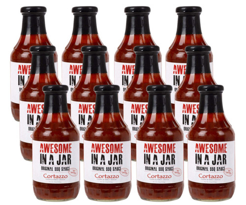  Cortazzo 19 oz. Awesome In a Jar Original BBQ Sauce - 12/Case | Exceptional Flavor in Convenient Jars 