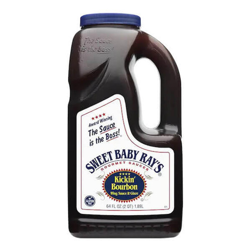  Sweet Baby Ray's Kickin' Bourbon Wing Sauce 0.5 Gallon - 4/Case | Bold Flavors for Irresistible Wings 