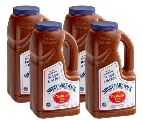  Sweet Baby Ray's Nashville Hot Sauce 0.5 Gallon - 4/Case | Fiery Flavor Infusion for Culinary Excellence 