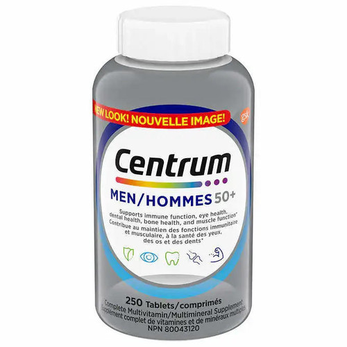  Centrum Complete Multivitamin for Men 50+ - 250 Tablets | Age-Defying Nutrition 
