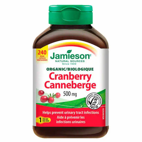 Jamieson Organic Cranberry 500mg - 240 Vegan Capsules | Urinary Tract Health-Chicken Pieces
