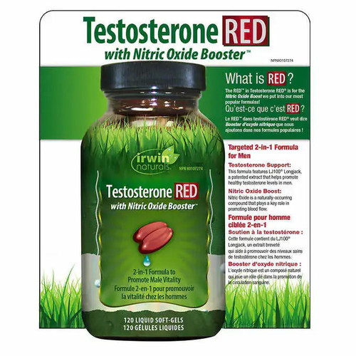 Testosterone RED with Nitric Oxide Booster - 120 Soft Gels | Hormone and Performance Enhancement   Testosterone RED with Nitric Oxide Booster - 120 Soft Gels | Hormone and Performance Enhancement