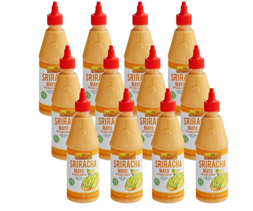 LEE KUM KEE Lee Kum Kee 15 oz. Sriracha Mayo - 12/Case - Spice Up Your Creations with Creamy Heat  LEE KUM KEE Lee Kum Kee 15 oz. Sriracha Mayo - 12/Case - Spice Up Your Creations with Creamy Heat