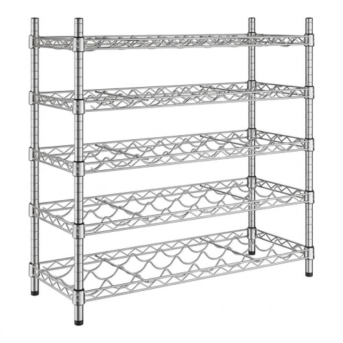 CP Wine Rack 14" x 36" 5 Shelf 40-Bottle Wire with 34" Posts-Chicken Pieces