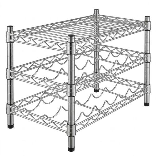 CP Wine Rack 14" x 36" 3-Shelf Wire with 14" Posts 24 Bottles-Chicken Pieces