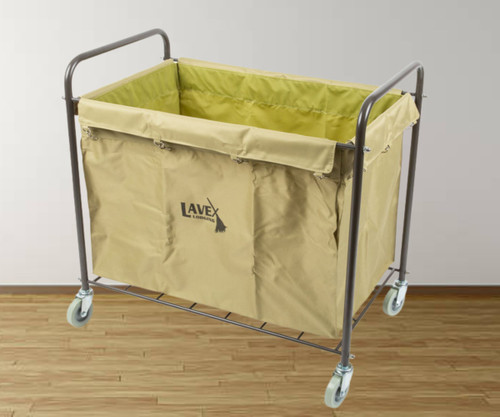 CP Lodging Commercial Laundry Cart/Trash Cart with Handles - 12 Bushel Metal Frame and Canvas Bag | Dual-Purpose Cleaning and Waste Management Solution- Chicken Pieces