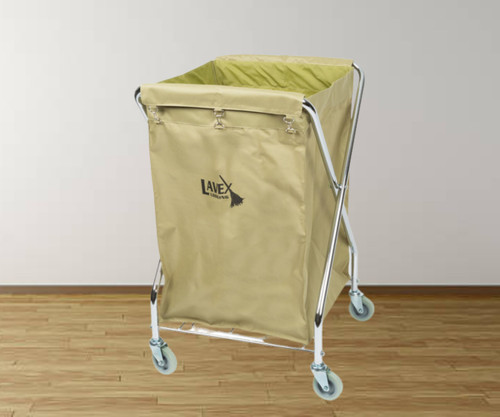 CP Lodging Commercial Laundry Cart/Trash Cart - 10 Bushel Folding Metal Frame and Canvas Bag | Efficient Cleaning and Waste Management Solution- Chicken Pieces
