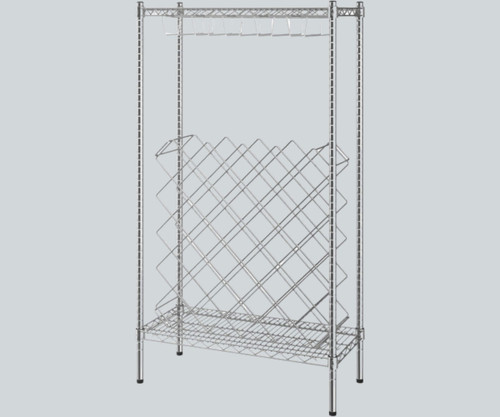 CP Functional 14" x 30" 45-Bottle Wire Wine Rack Module with 54" Posts-Chicken Pieces