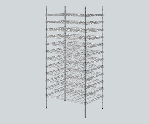 CP Chrome 24" x 36" 12-Shelf 192-Bottle Wire Wine Rack with 74" Posts-Chicken Pieces