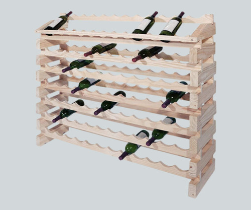 Franmara Modularack Pro Natural Wooden Modular 84 Bottle Wine Rack-Chicken Pieces