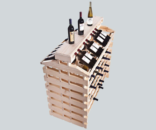 Franmara Modularack Pro Island Deluxe Natural Wooden Modular 168 Bottle Wine Rack-Chicken Pieces