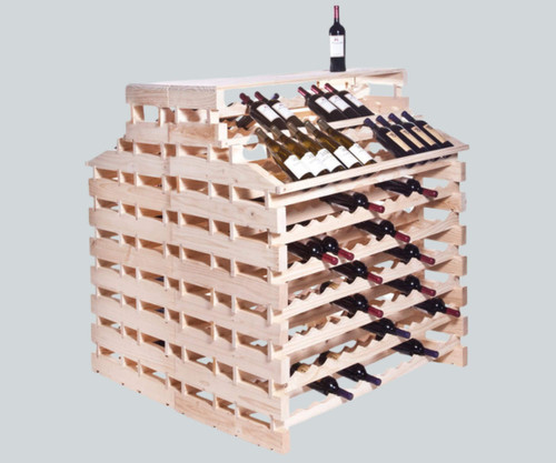Franmara Modularack 360 Bottle Natural Wooden Modular, Pro Waterfall Gondola Wine Rack-Chicken Pieces