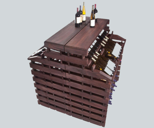 Franmara Modularack Pro Waterfall 360 Bottle Gondola Wooden Modular Wine Rack-Chicken Pieces