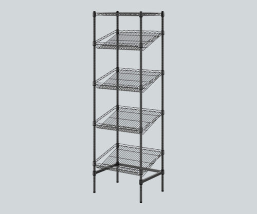 CP Black Epoxy 5-Shelf Angled 18" x 24" x 74" Stationary Merchandising Rack-Chicken Pieces