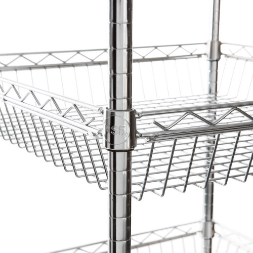 Chicken Pieces CP NSF Chrome 4 Basket and 1 Shelf Kit - 24" x 24" x 70" | Sleek and Versatile Storage Solution 