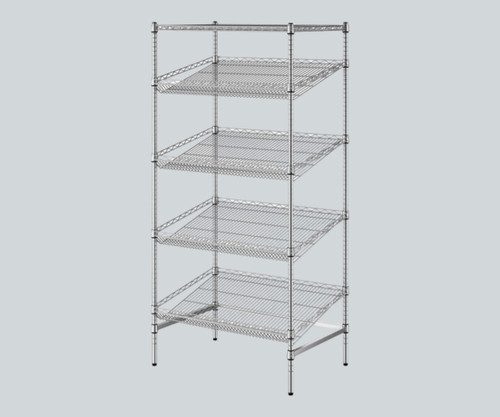 CP Chrome 5-Shelf Angled Merchandising Stationary Rack - 24" x 36" x 74"-Chicken Pieces