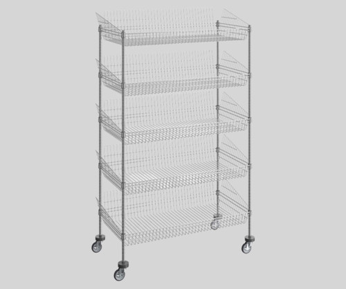 Chicken Pieces CP 24" x 48" x 80" NSF Chrome Mobile 5 Basket Retail Storage Display Stand | Mobile Retail Excellence