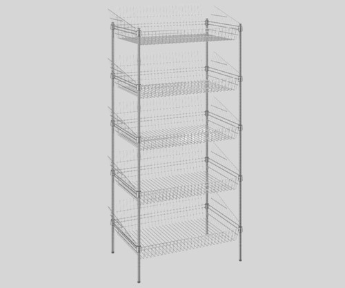 Chicken Pieces CP 24" x 36" x 74" NSF Chrome Stationary 5 Basket Retail Storage Display Stand | Showcase Your Merchandise with Style v