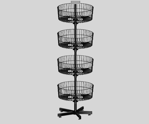 Chicken Pieces CP 26" x 69" 4-Tier Spinner Display with Round Wire Baskets - Elevate Your Retail Presentation
